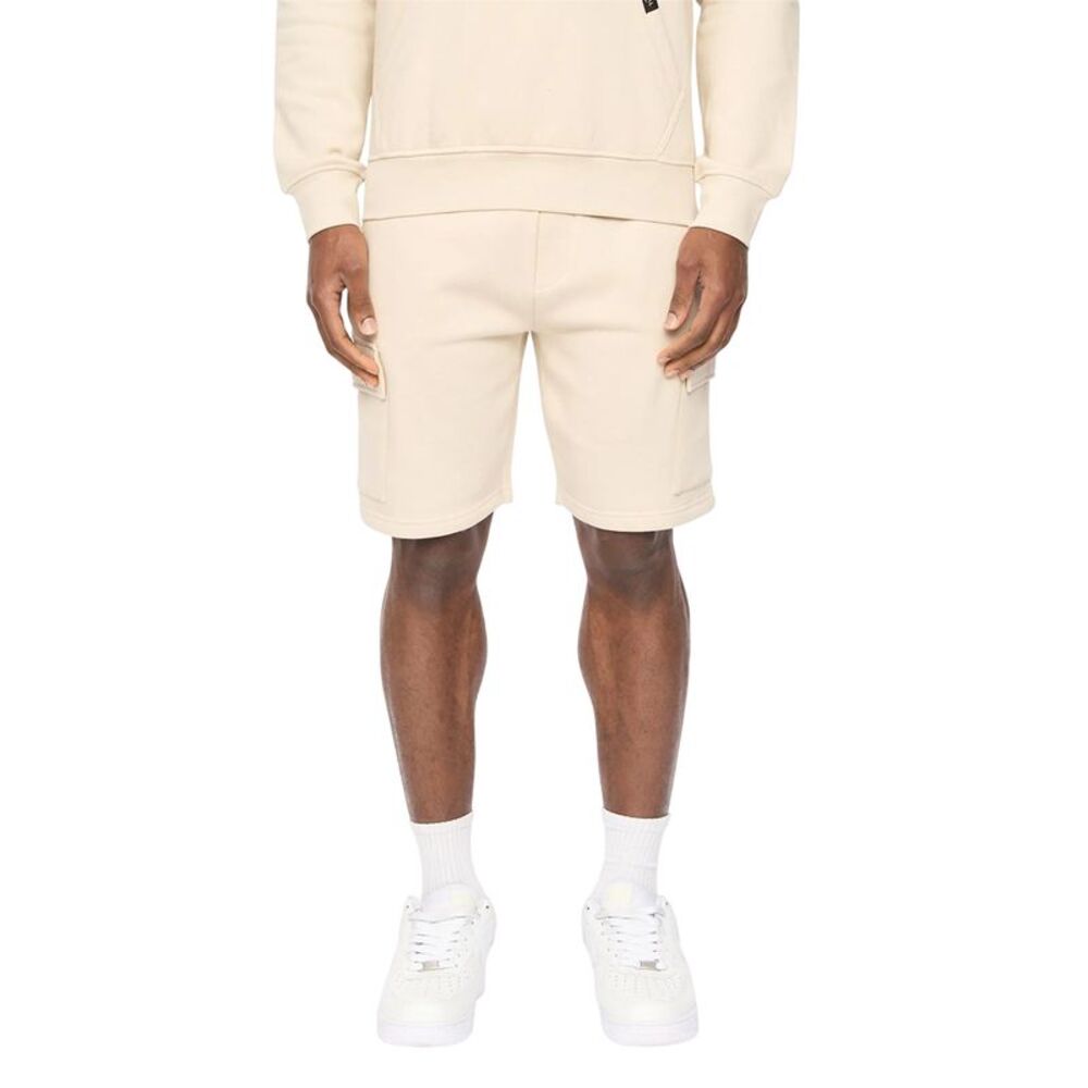 Crosshatch Mens Bardon Cargo Shorts / Light Stone